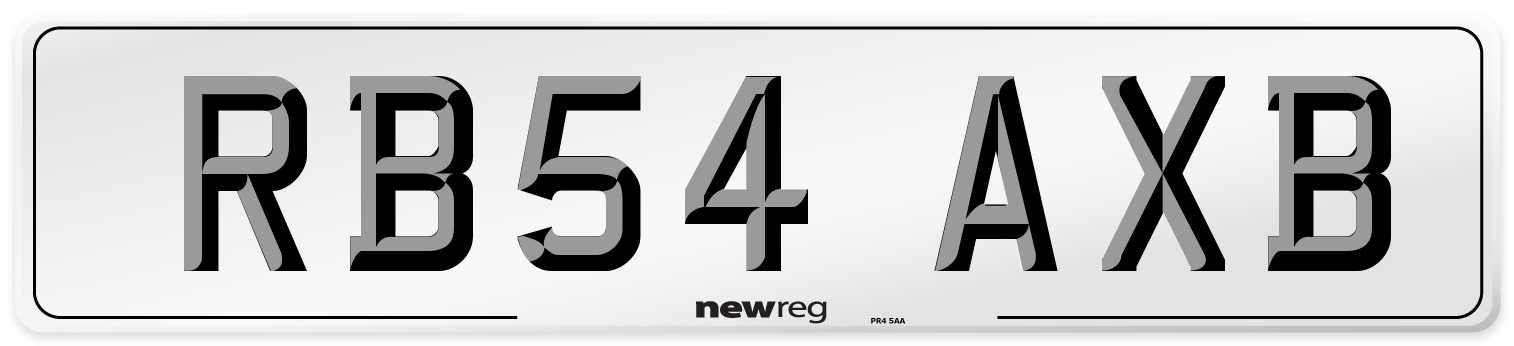 RB54 AXB Number Plate from New Reg